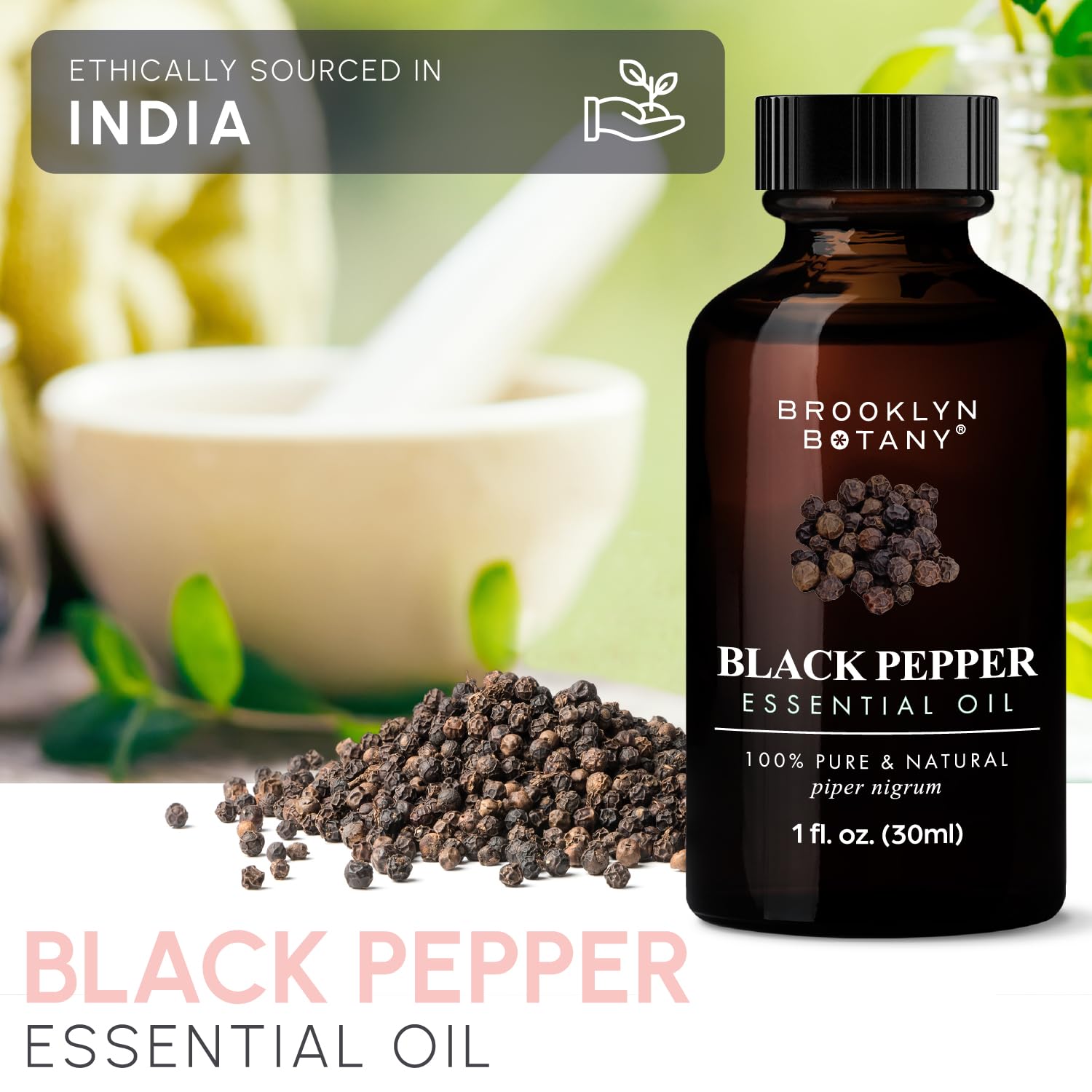 Brooklyn Botany Black Pepper Essential Oil - 1 oz | Pure & Natural