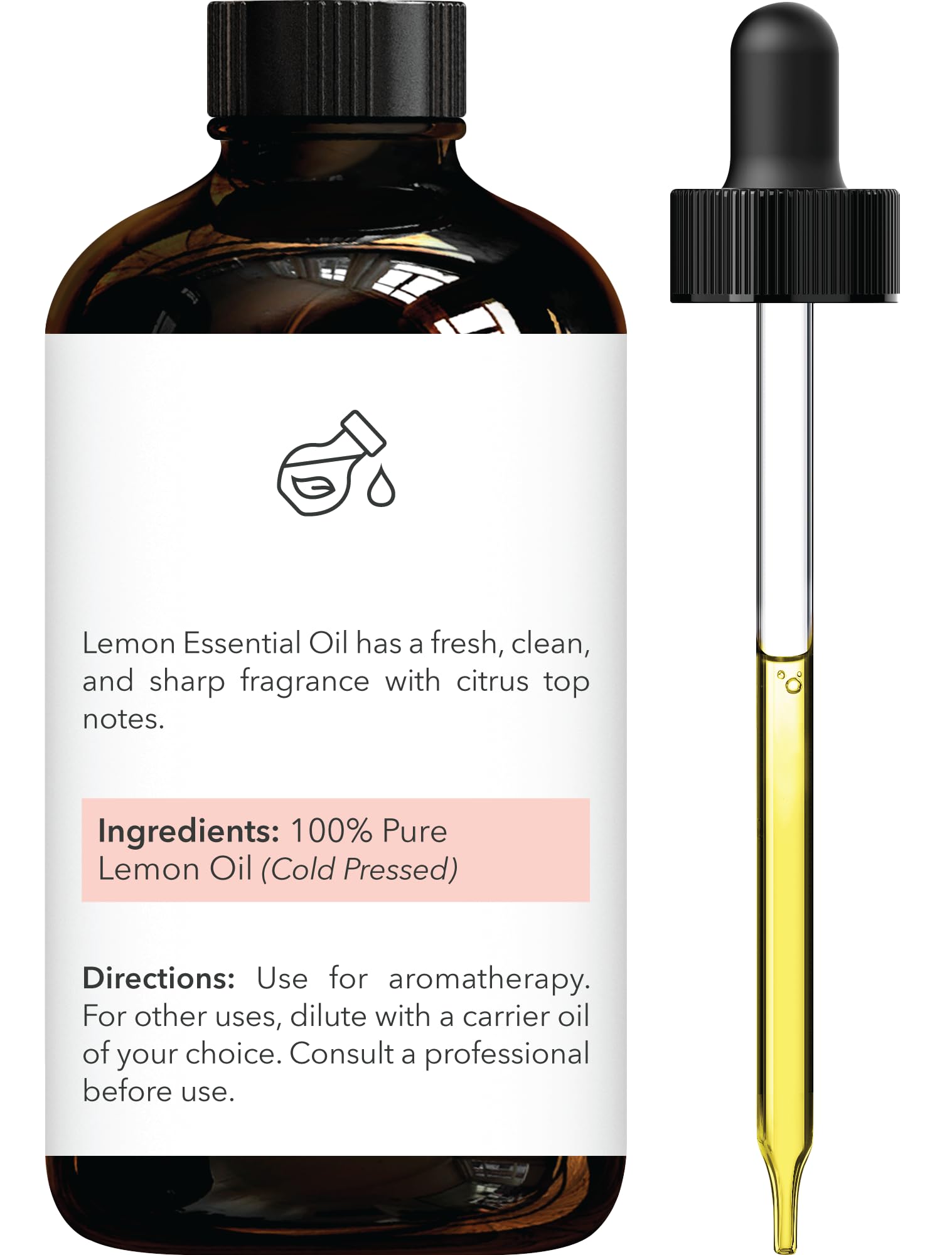 Brooklyn Botany Lemon Essential Oil - 4 oz - 100% Pure & Natural | Premium Grade with Dropper