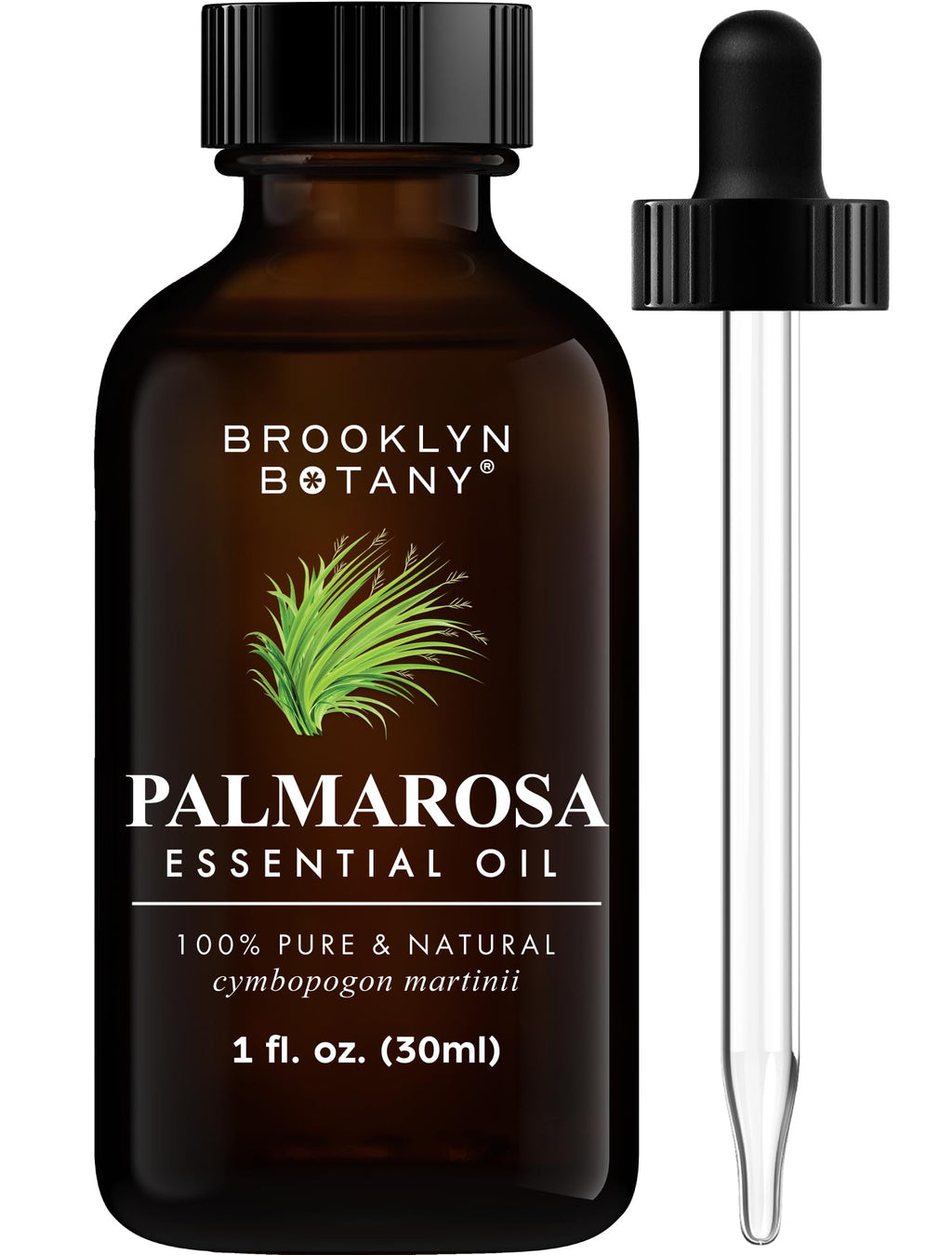 Brooklyn Botany Palmarosa Essential Oil - 100% Pure & Natural, Premium Grade - 1 Fl Oz