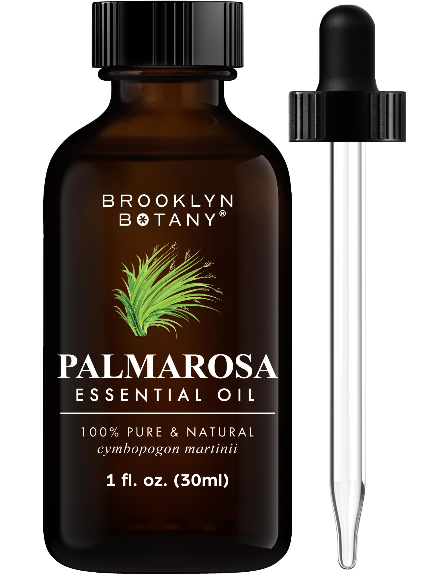 Brooklyn Botany Palmarosa Essential Oil - 100% Pure & Natural, Premium Grade - 1 Fl Oz