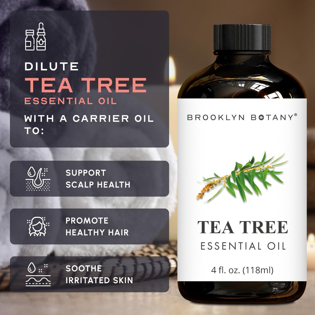 Brooklyn Botany Tea Tree Essential Oil - 4 fl oz - 100% Pure & Natural Premium Grade with Dropper