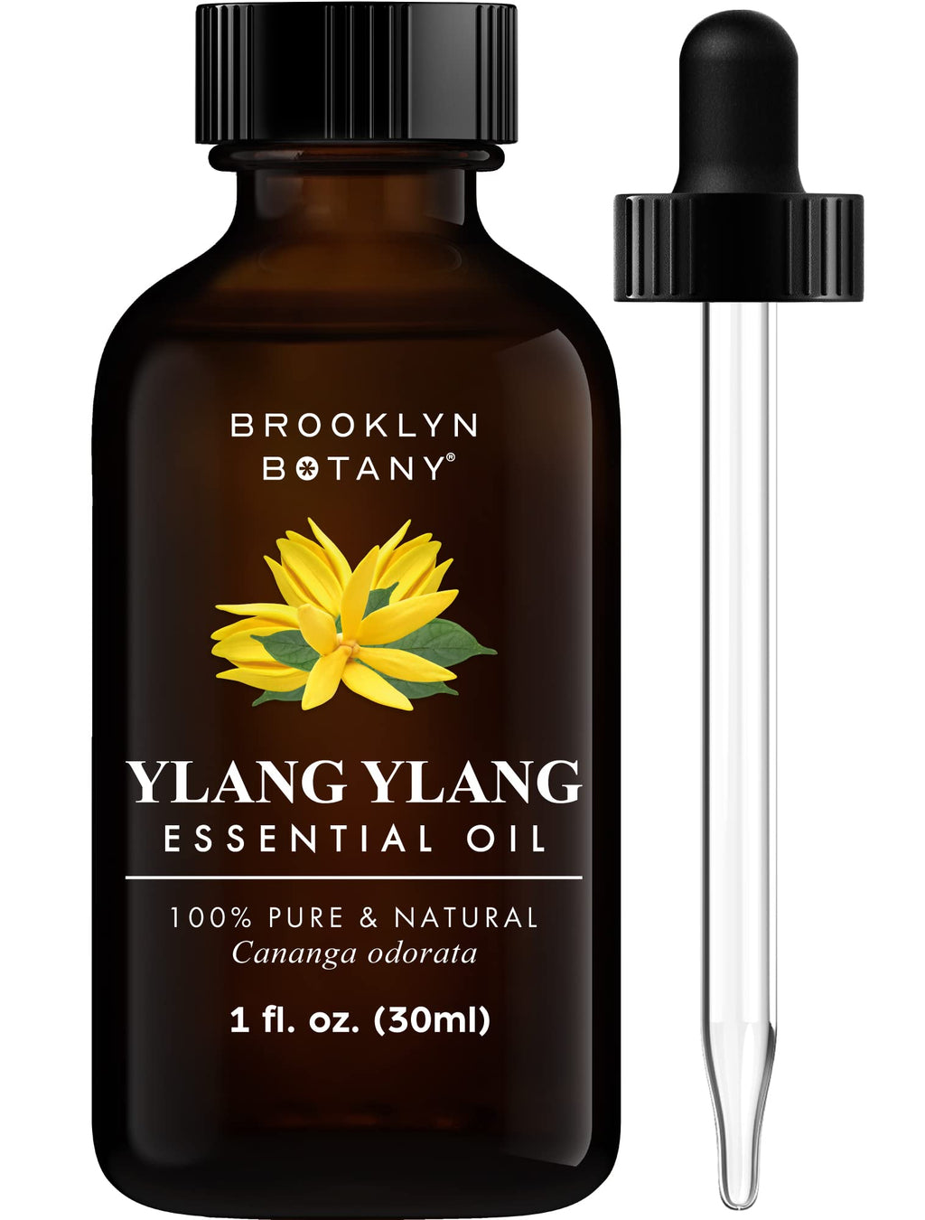 Brooklyn Botany Ylang Ylang Essential Oil – 100% Pure & Natural, Premium Grade, 1 fl oz with Dropper