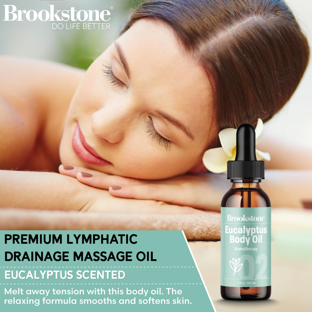 Pink Sky Brookstone Lymphatic Drainage Massage Kit | Wood Massager & Lymphatic Oil