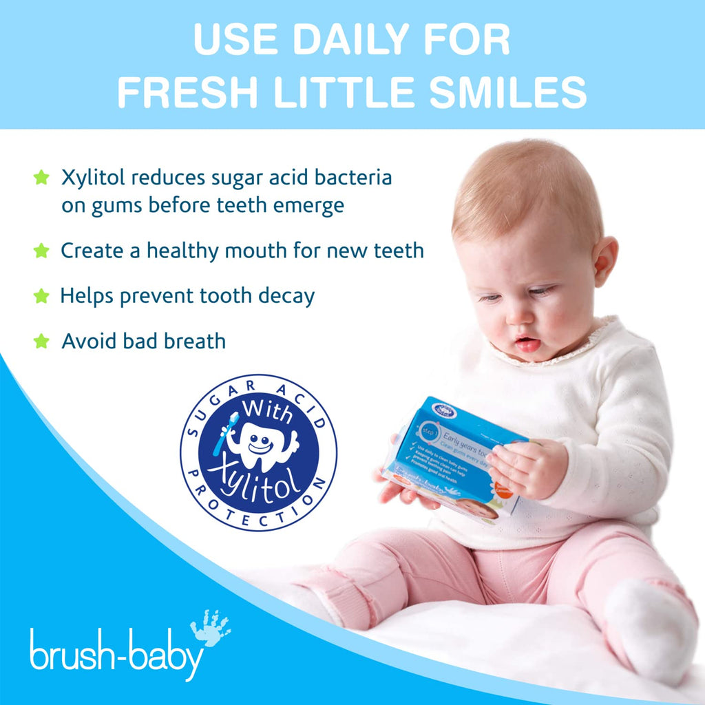 Brush Baby Teething Relief Dental Wipes for Ages 0-Toddler | Natural Pain Relief & Decay Prevention