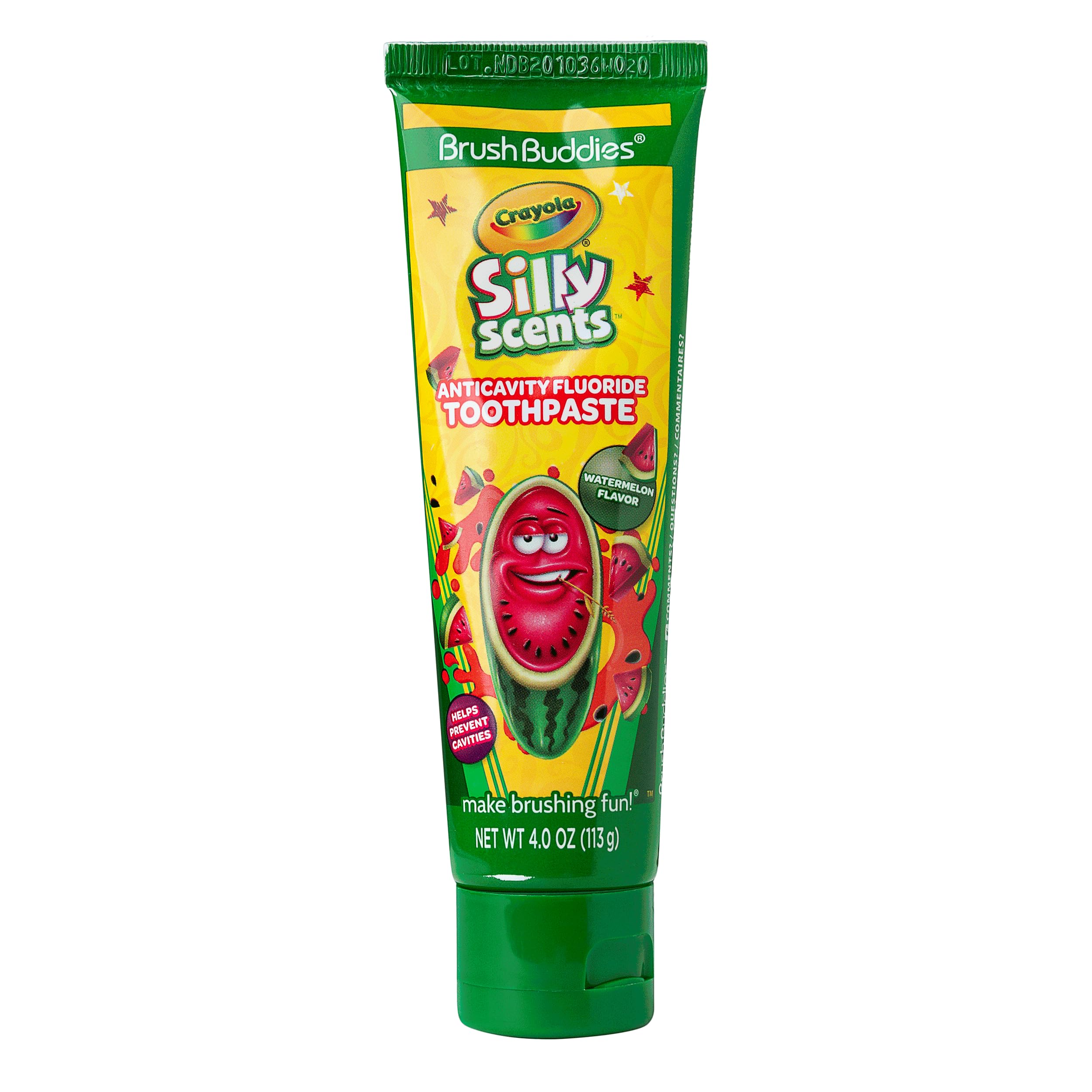 Brush Buddies Crayola Silly Scents Watermelon Flavored Toothpaste for Kids (Ages 2+) – Fluoride and Anticavity