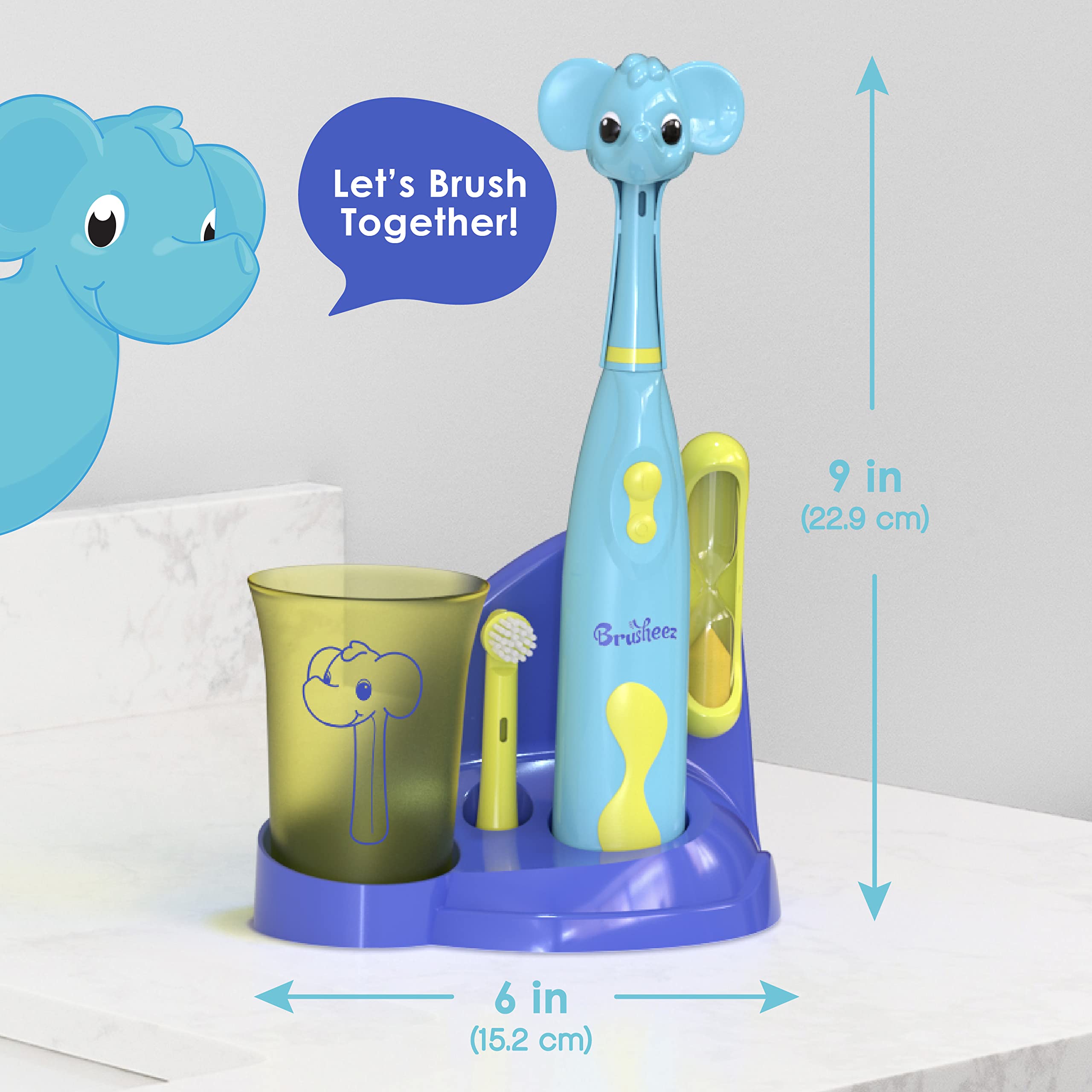 Brusheez Kids’ Electric Toothbrush Set for Ages 3+ – Ollie The Elephant