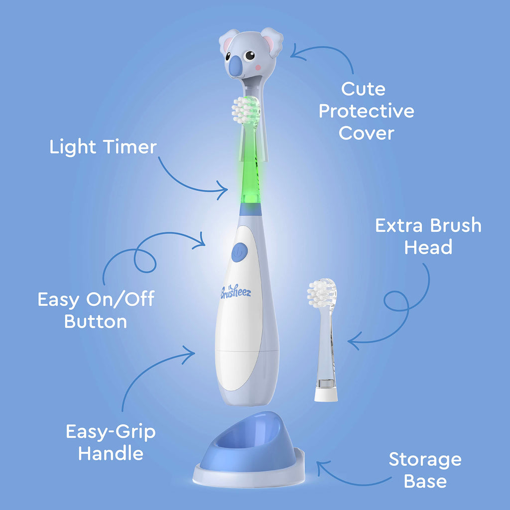 Brusheez Toddlers Sonic Toothbrush – Safe 1-3 yrs, 2-Min Timer (Kiwi the Koala)