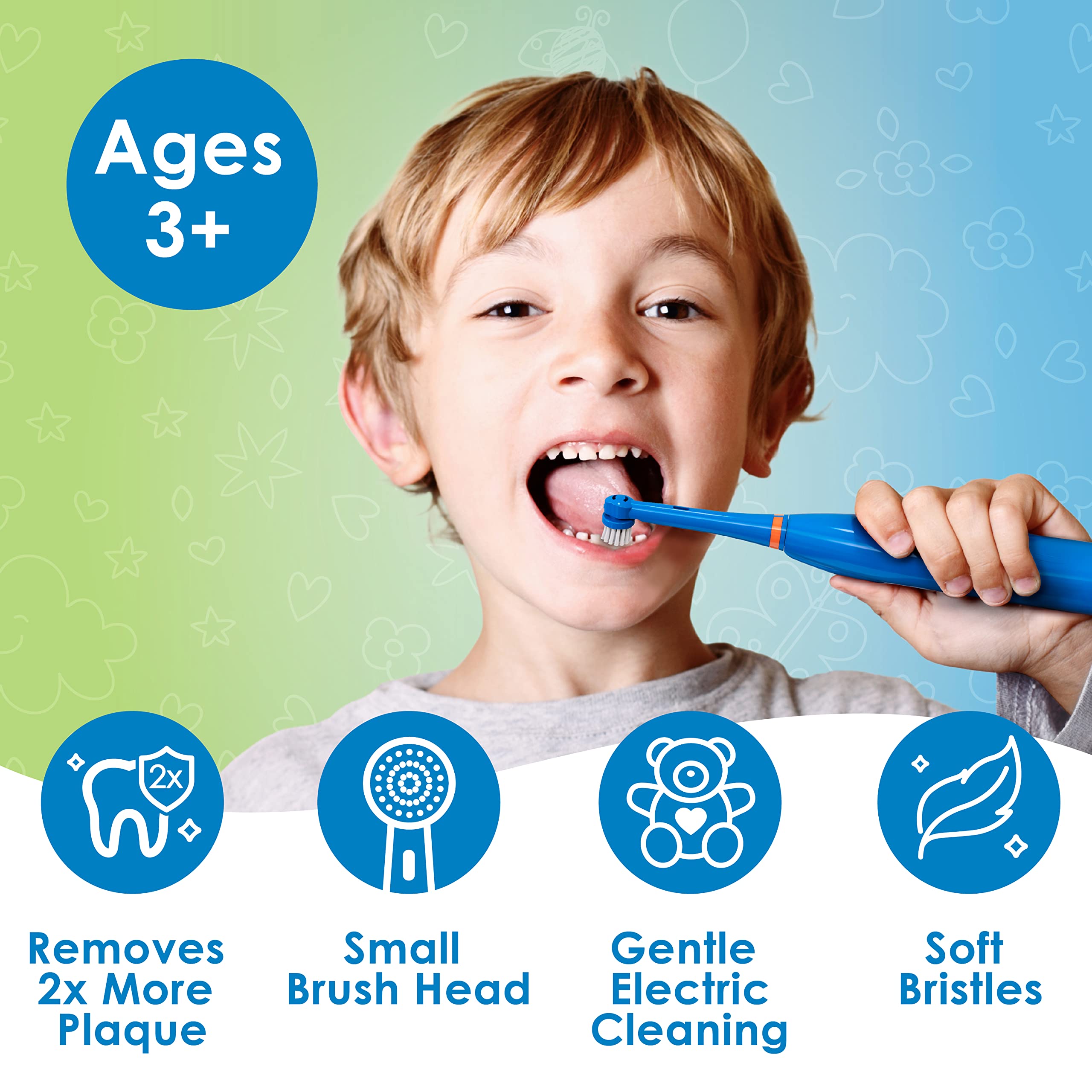 Brusheez Kids’ Electric Toothbrush Set – Safe & Gentle for Ages 3+