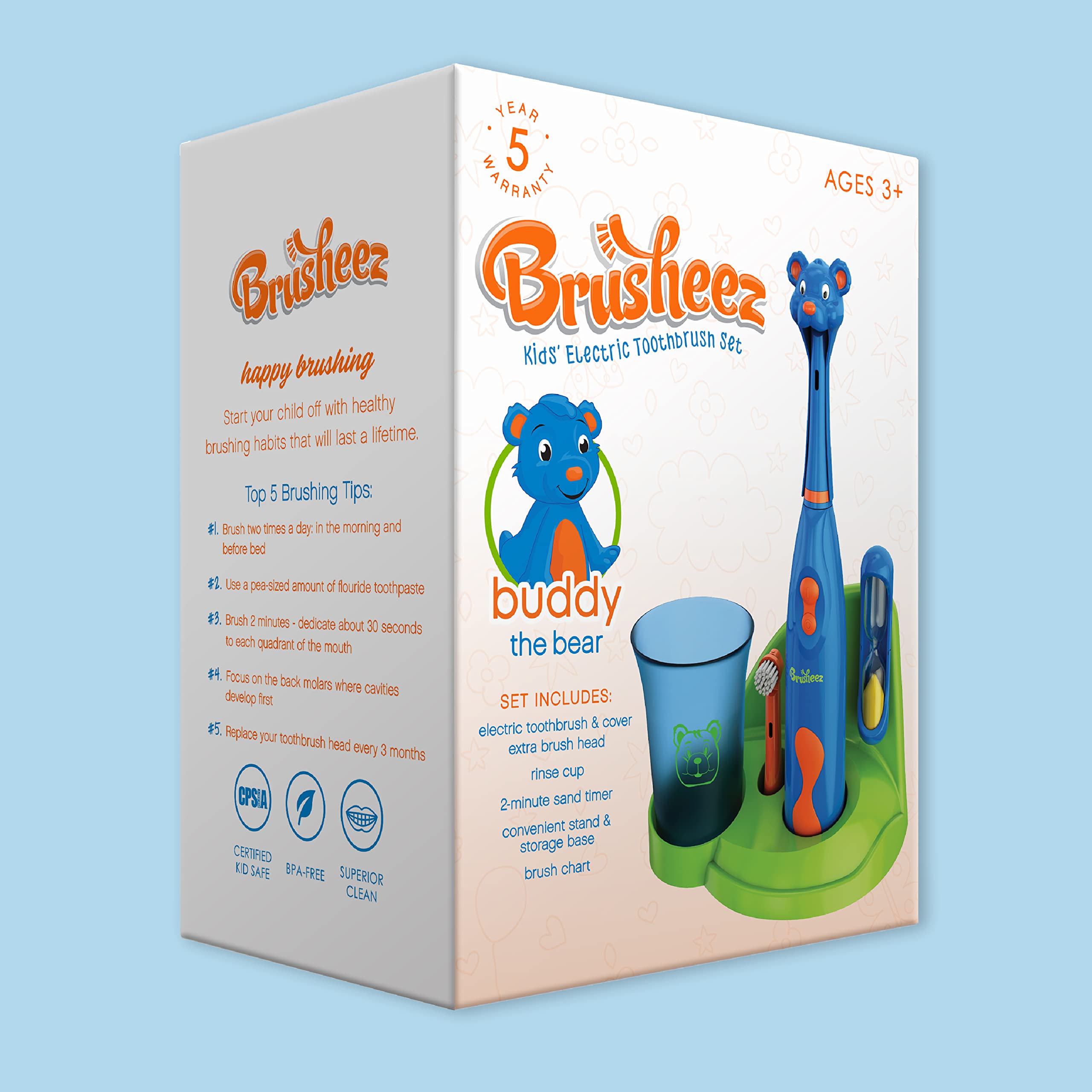 Brusheez Kids’ Electric Toothbrush Set – Safe & Gentle for Ages 3+