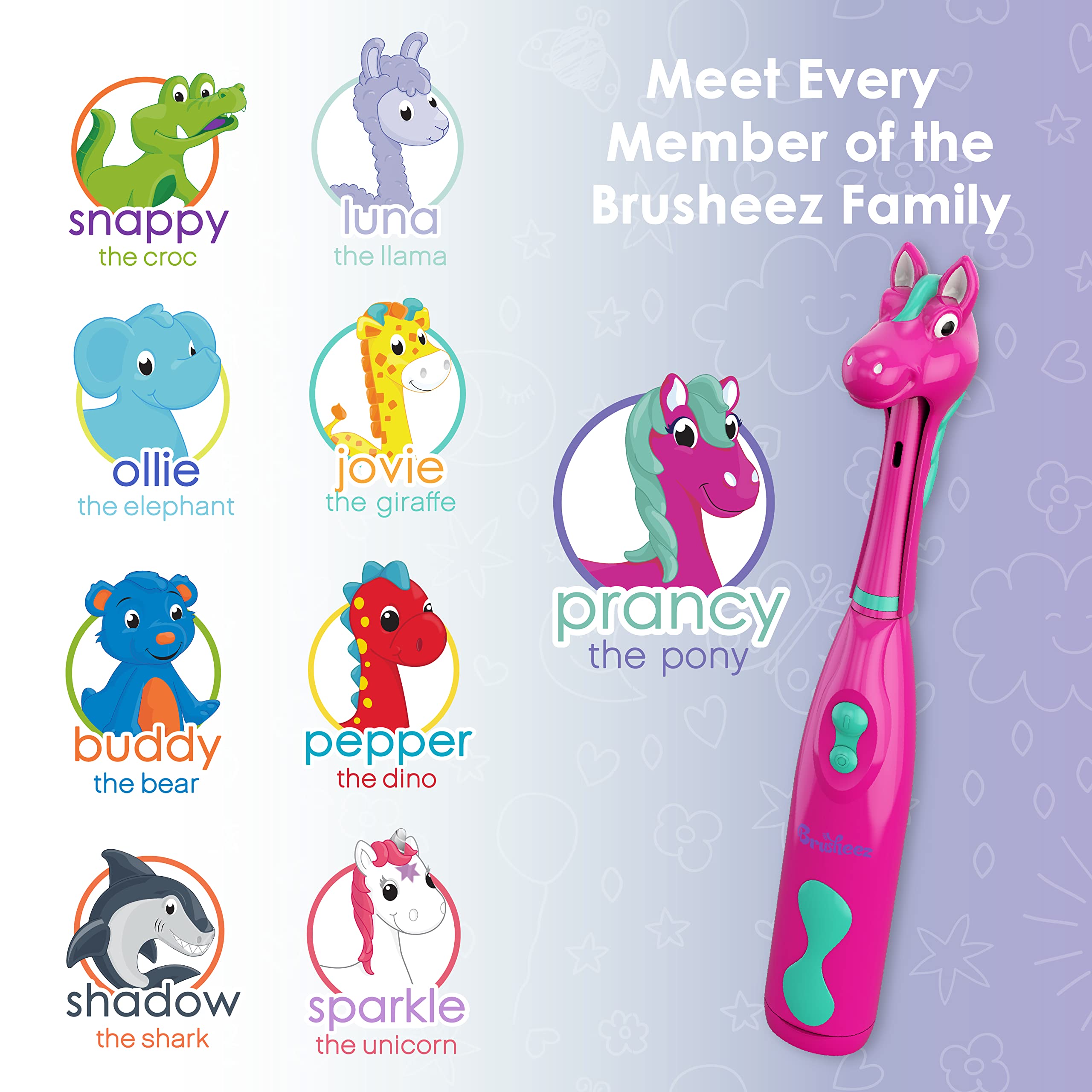 Brusheez Kids' Electric Toothbrush Set (Ages 3+) – Safe, Gentle Bristles