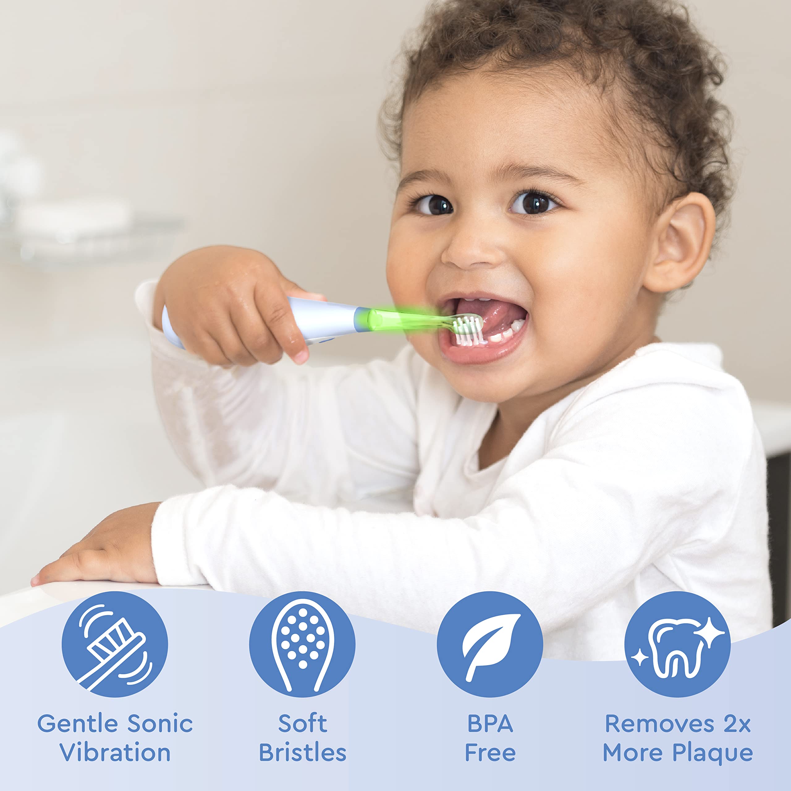 Brusheez Toddlers Sonic Toothbrush – Safe 1-3 yrs, 2-Min Timer (Kiwi the Koala)