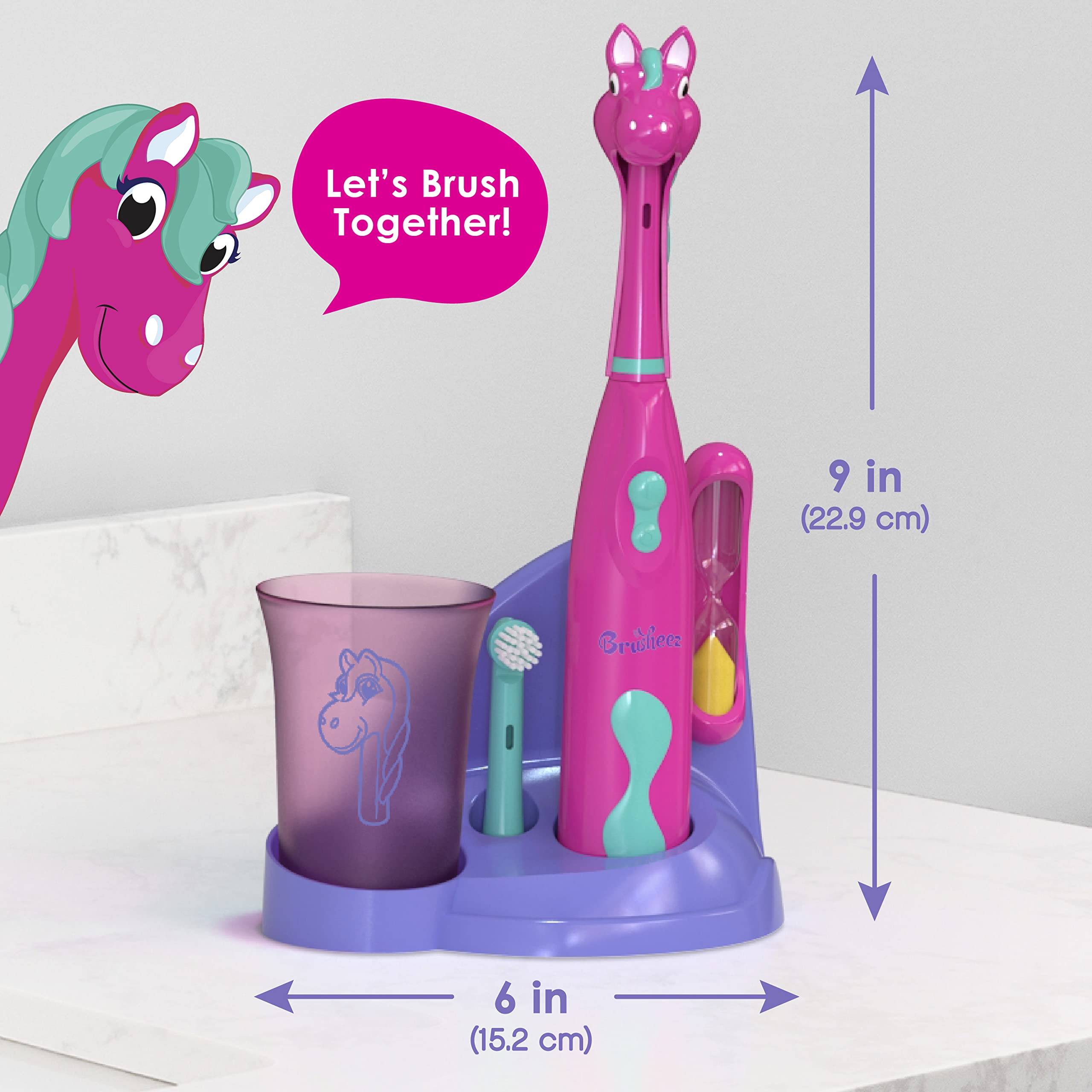 Brusheez Kids' Electric Toothbrush Set (Ages 3+) – Safe, Gentle Bristles