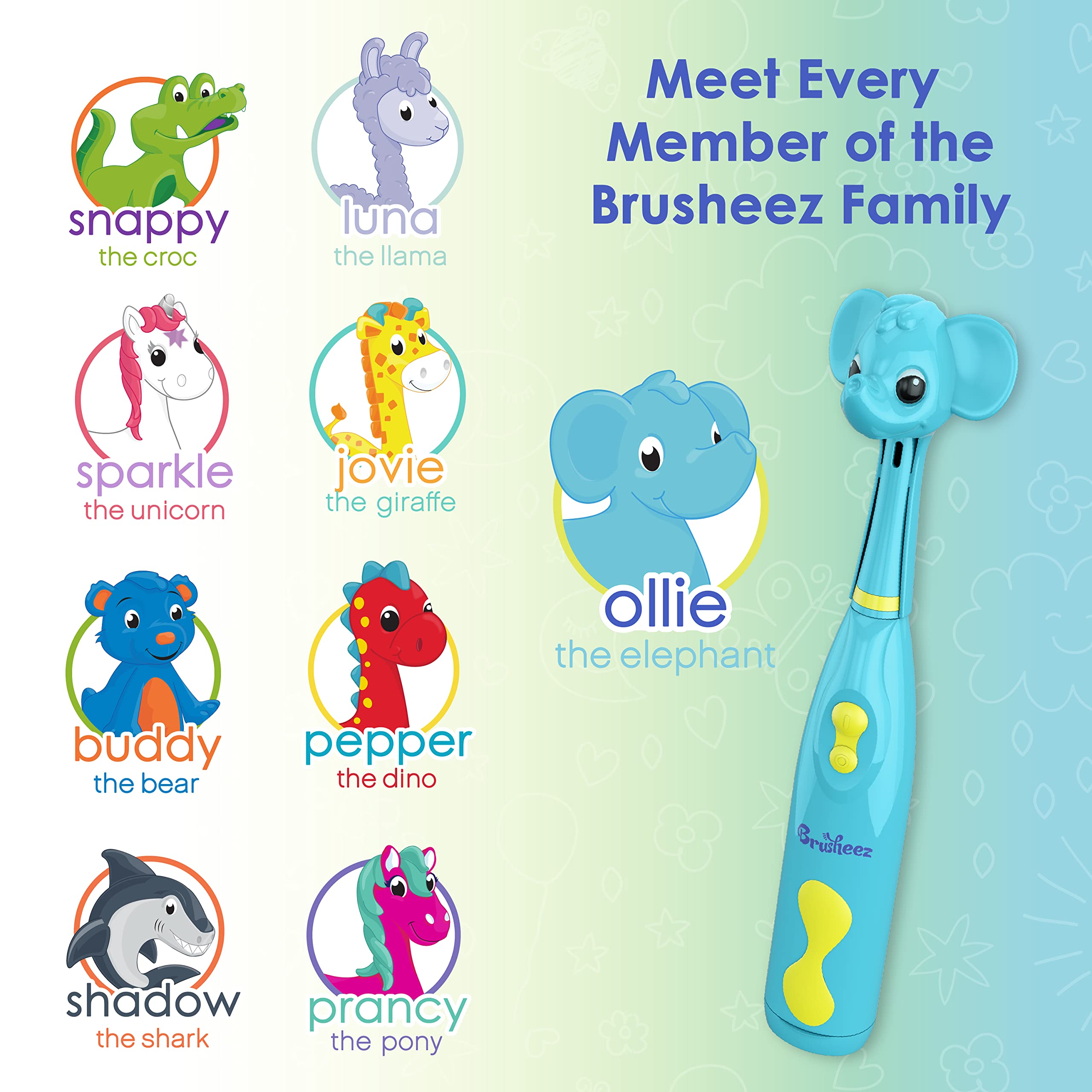 Brusheez Kids’ Electric Toothbrush Set for Ages 3+ – Ollie The Elephant