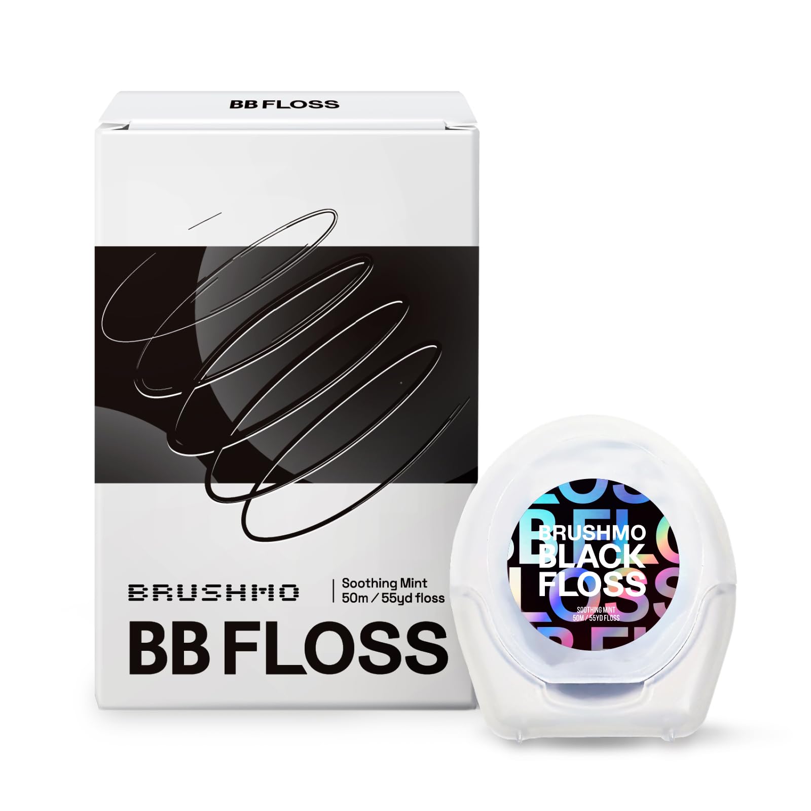 Brushmo Black Floss BBFloss Expanding Mint Dental Floss, 55 yd