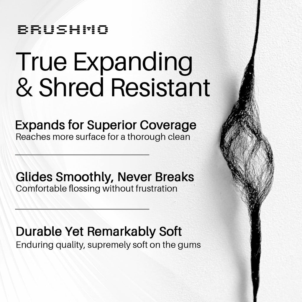 Brushmo Black Floss BBFloss Expanding Mint Dental Floss, 55 yd