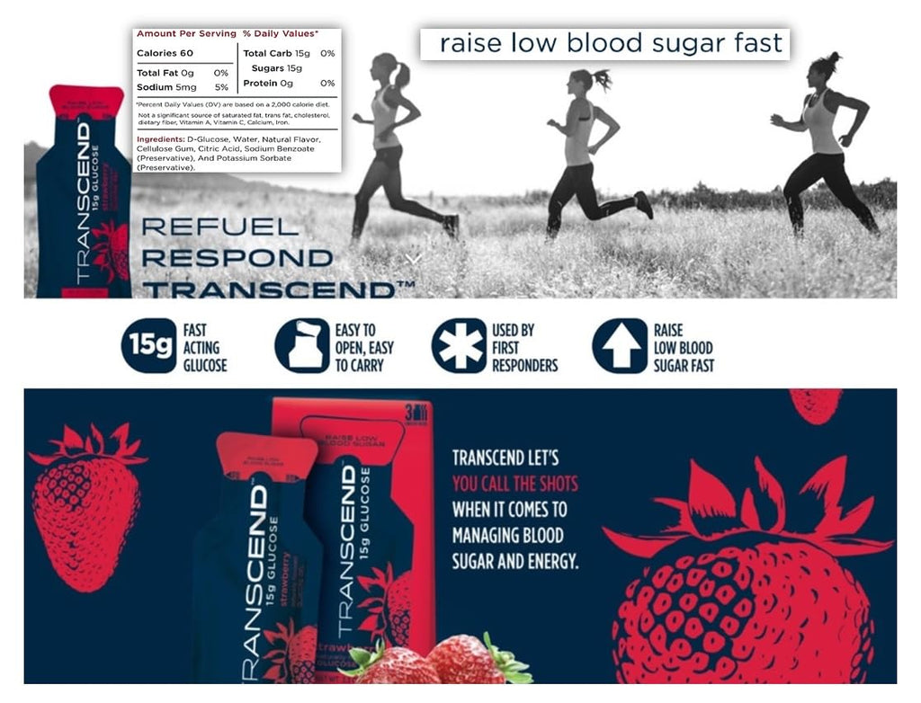 BSVI Transcend 15g Glucose Gel – Orange & Strawberry Assortment (40) | On-The-Go Fuel