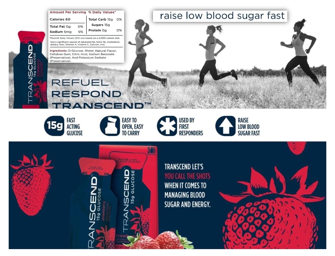 BSVI Transcend 15g Glucose Gel – Orange & Strawberry Assortment (40) | On-The-Go Fuel