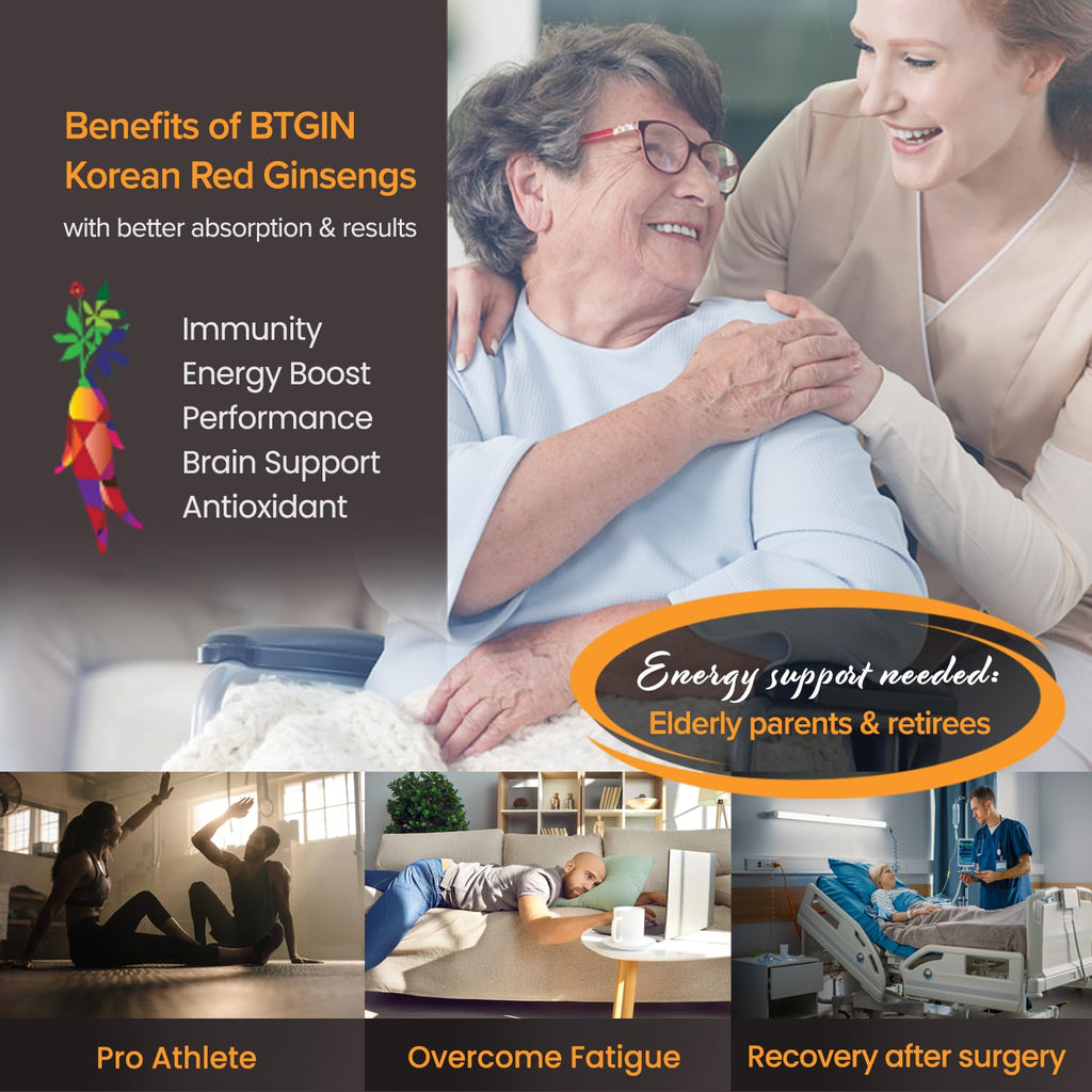 BTGIN Korean Red Ginseng Extract 3000mg – Immune Support & Focus