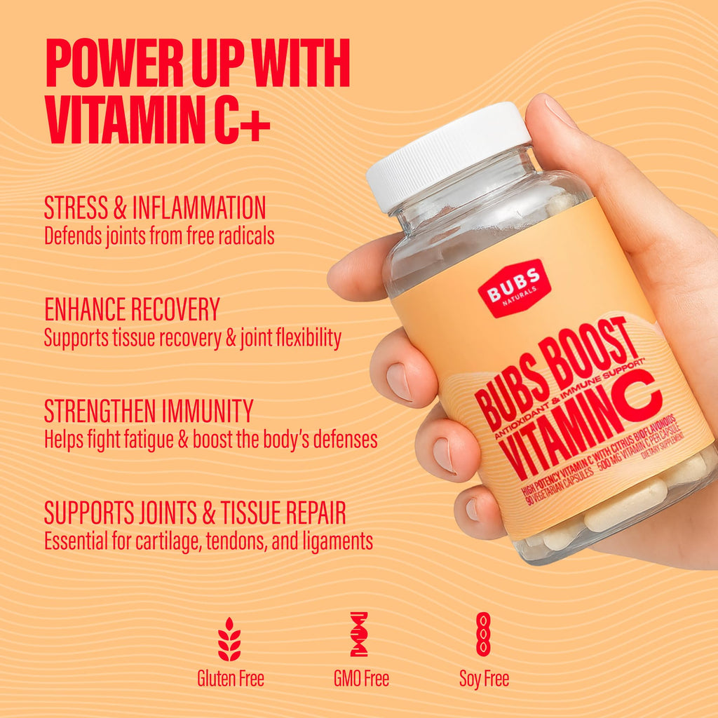 BUBS Naturals Vitamin C with Bioflavonoids – Immune Support & Collagen Health (90 Count)