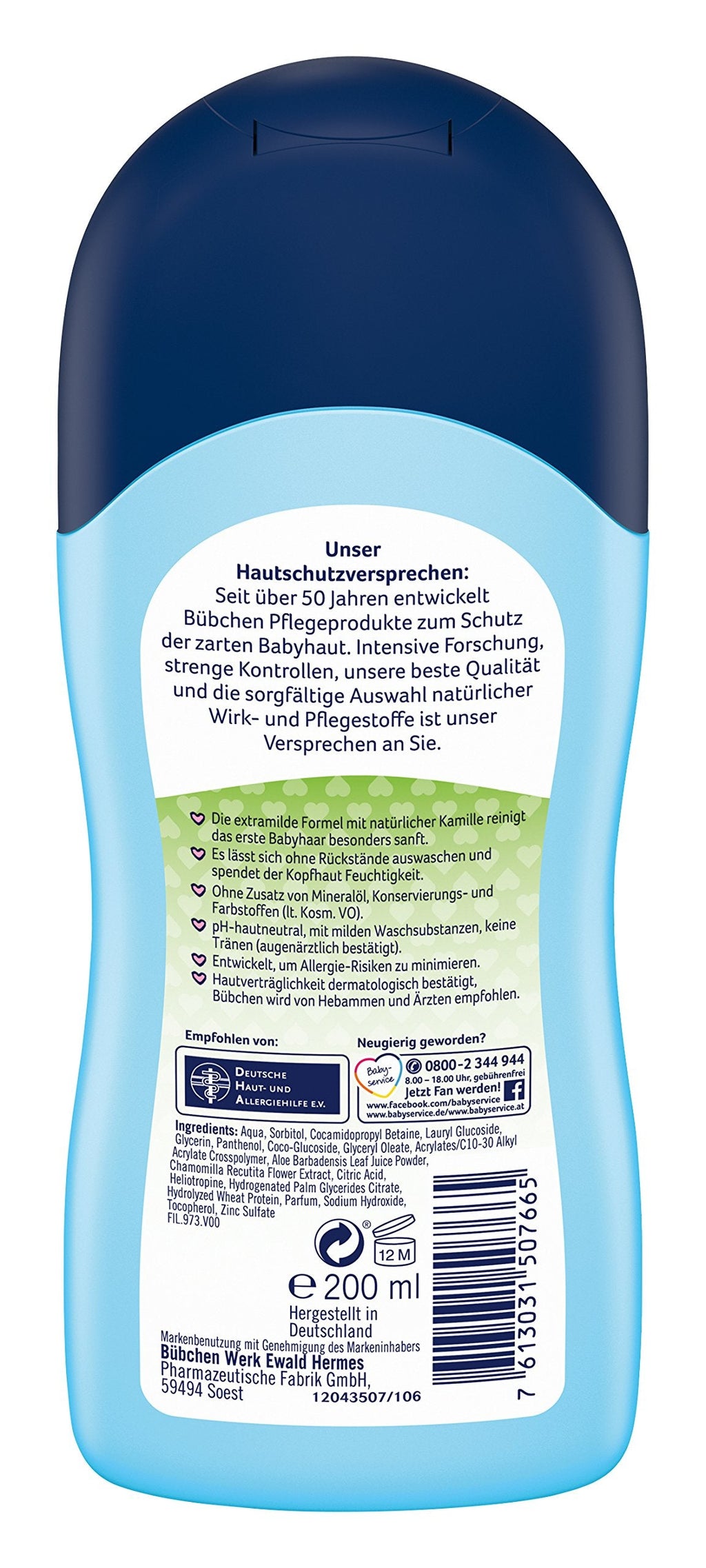 Buebchen Baby Shampoo – Wheat Protein & Chamomile (200 ml) | Gentle Baby Care