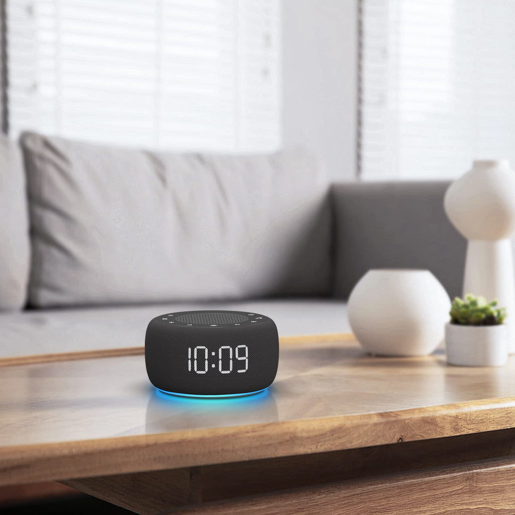 Buffbee Sound Machine & Alarm Clock 2-in-1 – 0-100% Brightness, 7-Color Light, 18 Sleep Sounds