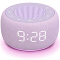 Buffbee 2-in-1 Sound Machine & Alarm Clock — Adjustable Brightness, 30-Level Volume, Purple