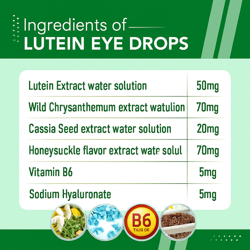 BUIE Lutein Eye Drops – Gentle Daily Eye Care with Lutein, Honeysuckle, Cassia Seed, Wild Chrysanthemum & Vitamin B6 – Hydrating, Preservative-Free, Lens-Friendly Formula – 0.5 fl oz