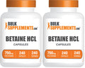 BulkSupplements Betaine HCl Capsules 750mg – Gluten Free Digestive Support | Pack of 2, 480 Capsules