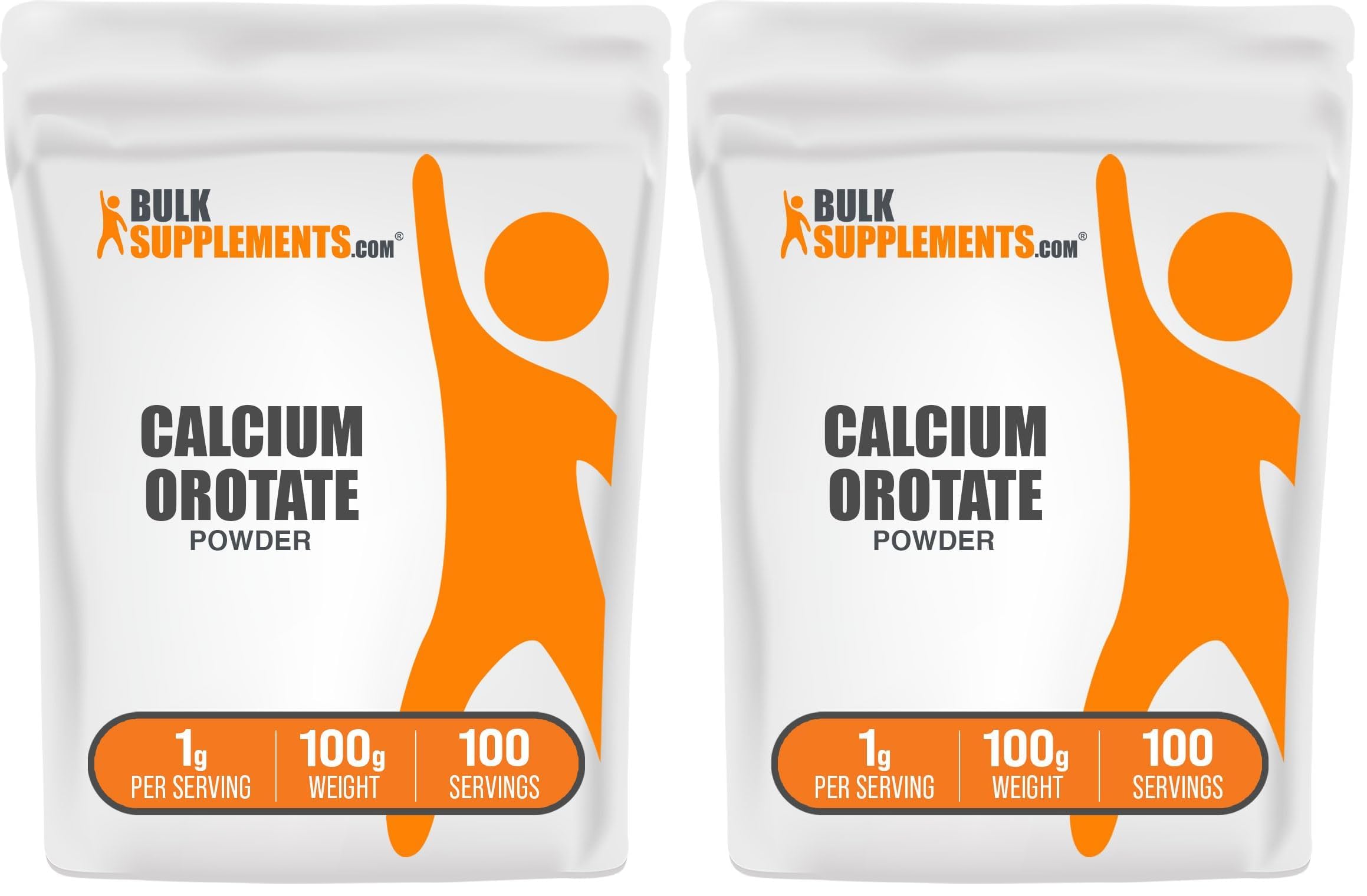 Calcium Orotate Powder – High Bioavailability, Unflavored & Gluten Free | BulkSupplements 100g x 2