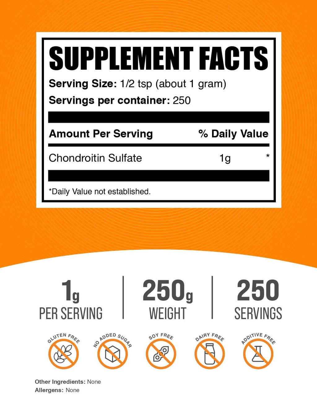 Chondroitin Sulfate Powder 1g – Joint Support, Gluten Free | BulkSupplements