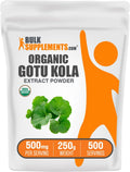 BulkSupplements.com Organic Gotu Kola Extract Powder - Gotu Kola Powder from Centella Asiatica Herb - Gluten Free, 500mg per Serving, 250g (8.8 oz) (Pack of 1)