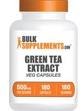 BulkSupplements.com Green Tea Extract Capsules - 500mg, 180 Veg Capsules (Vegan & Gluten Free)