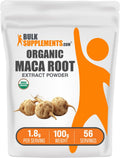 BulkSupplements Organic Maca Root Extract Powder – 100g, Vegan & Gluten Free | 1.8 g per Serving