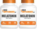 Melatonin 10 mg Softgels – Sleep Support for Adults | Gluten Free | Pack of 2 (240 Softgels) | BulkSupplements