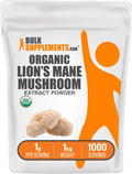 BulkSupplements Organic Lion's Mane Mushroom Extract Powder | Vegan, 1g/Serving, 1kg