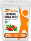 BulkSupplements Organic Rosehip Extract Powder – Gluten Free Rosehip Powder, 500mg/Serving, 1kg