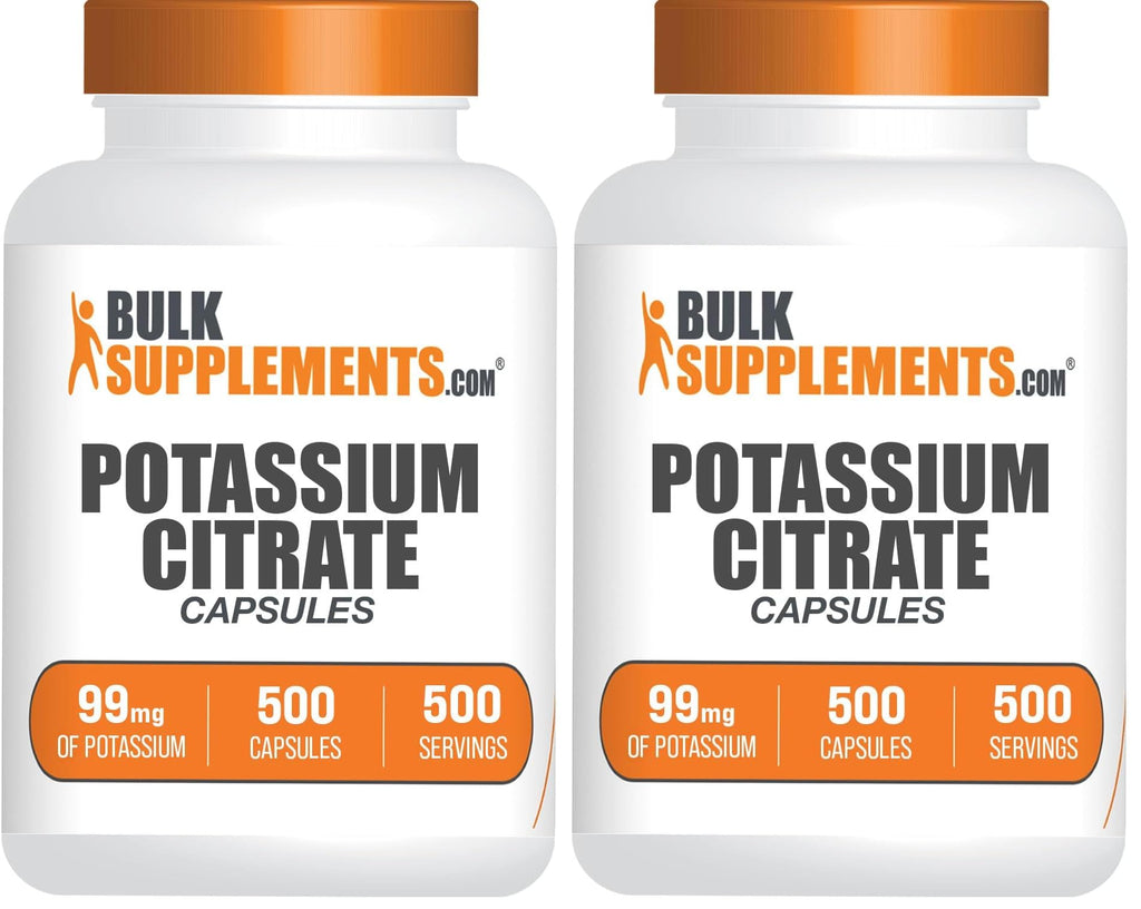 BulkSupplements Potassium Citrate Capsules 99mg - 500 Capsules (Pack of 2) | 1 Capsule Serving