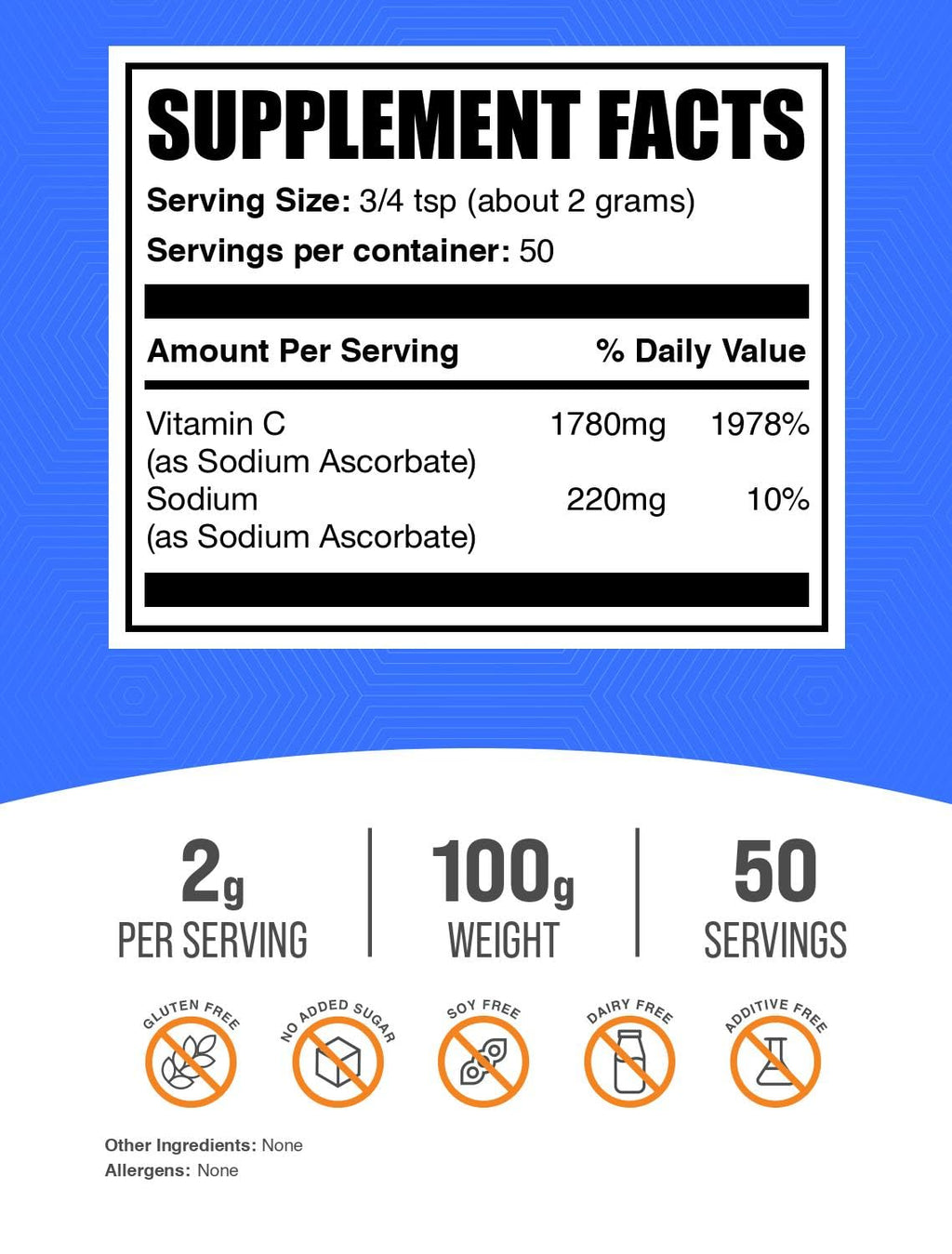 BulkSupplements Sodium Ascorbate Powder – Immune Support, Buffered Vitamin C, Gluten Free