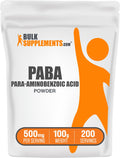 BulkSupplements.com PABA Powder - Para Aminobenzoic Acid 500mg, Vegan & Gluten Free, 100g (3.5 oz) – Pack of 1