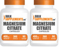 BulkSupplements Magnesium Citrate Capsules 400mg — Gluten Free, 4 Capsules per Serving, 360 Count (Pack of 2)