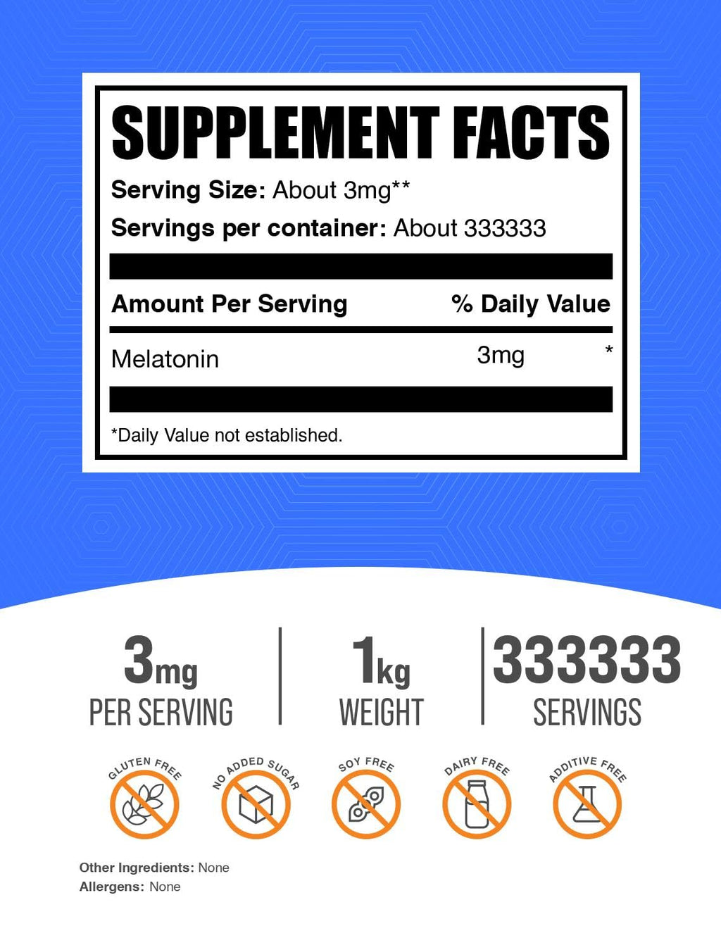 BulkSupplements Melatonin Powder 3 mg – 1 kg, Vegan & Gluten Free Sleep Support