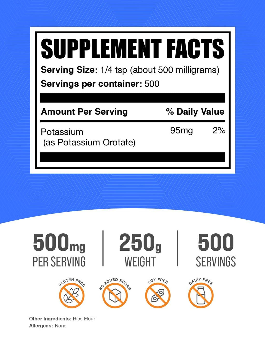 Potassium Orotate Powder – 500mg per Serving | Hydration Support | Gluten Free