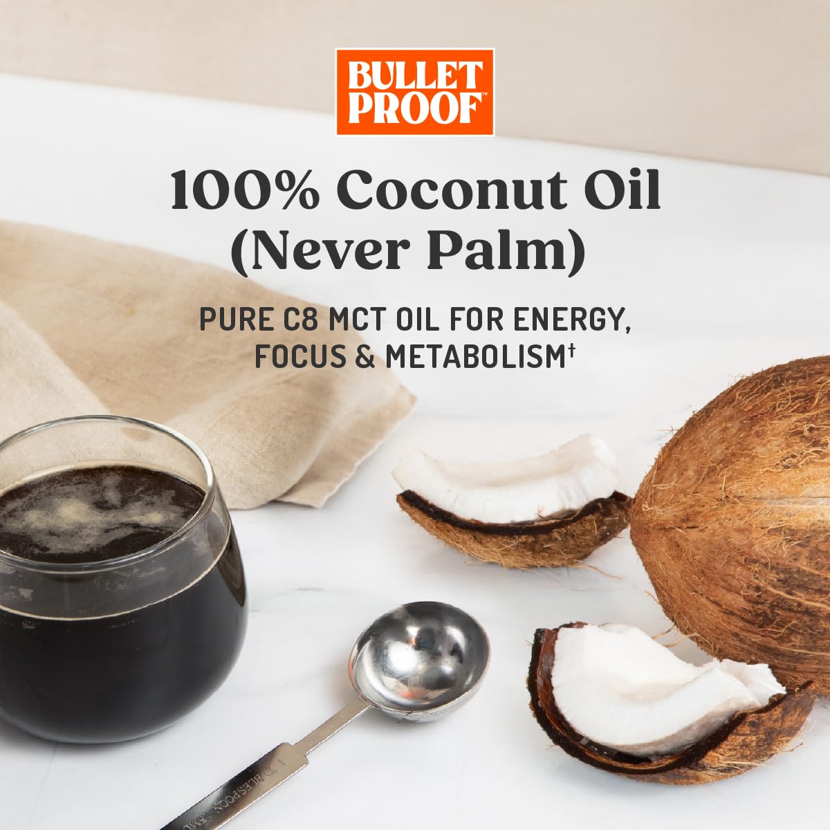 Bulletproof Brain Octane C8 MCT Oil 3-Pack – 32 oz Each, Unflavored, Triple-Distilled Coconut Oil, Non-GMO