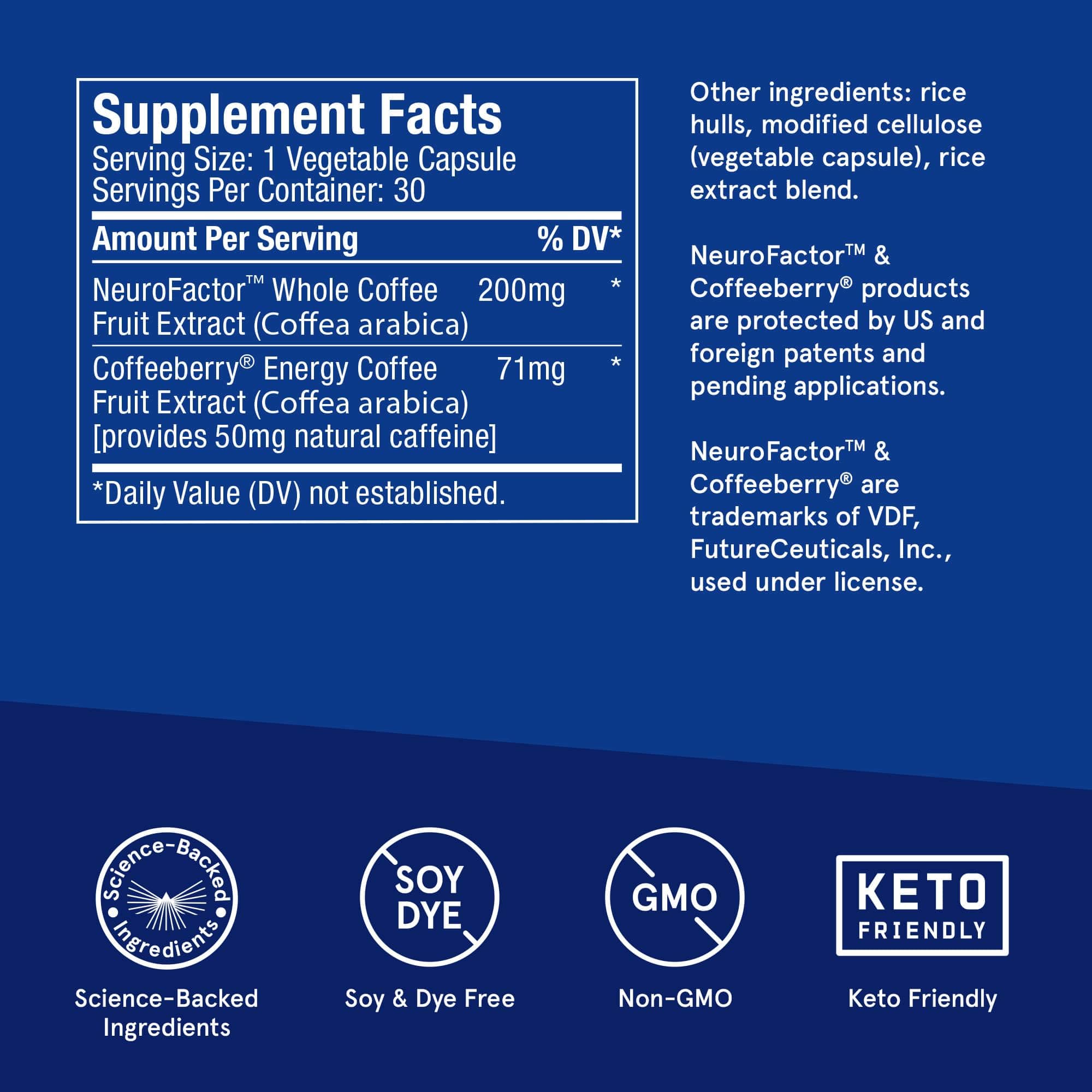 Bulletproof Energy and Focus Capsules – 30 Count | Natural Caffeine for Memory and Clarity