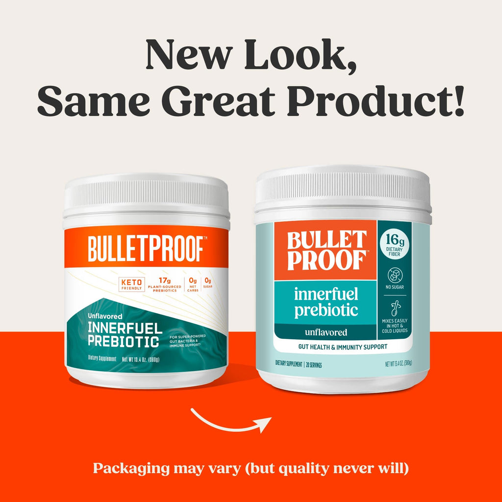 Bulletproof Unflavored Innerfuel Prebiotic Fiber Powder – 13.4 oz, Sugar-Free, Gluten-Free, Gut Health Support