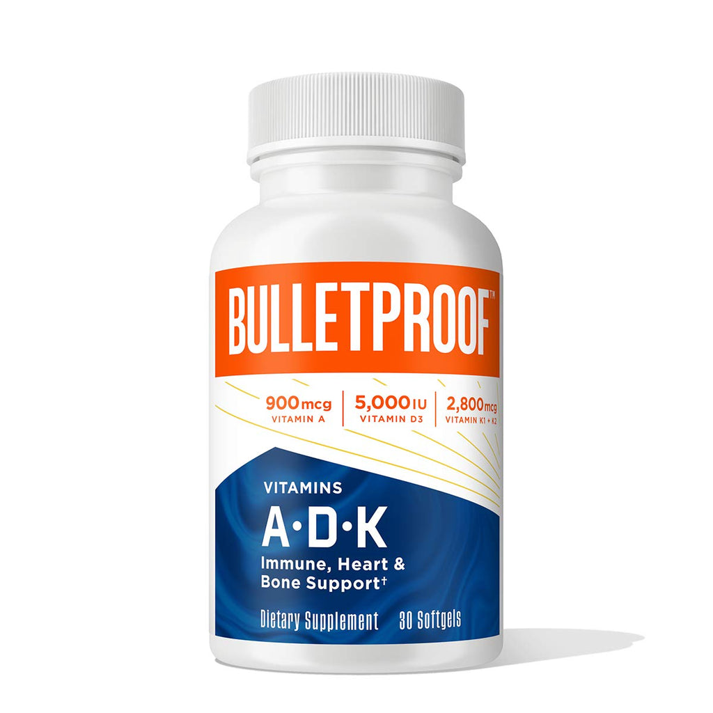 Bulletproof Vitamins A-D-K Softgels | 30 Count for Immune, Bone & Heart Support