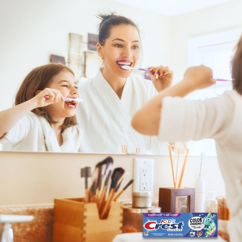 Crest Kids Color Changing Toothpaste Bundle — 2-Pack Bubblegum + VenDesta Squeezer