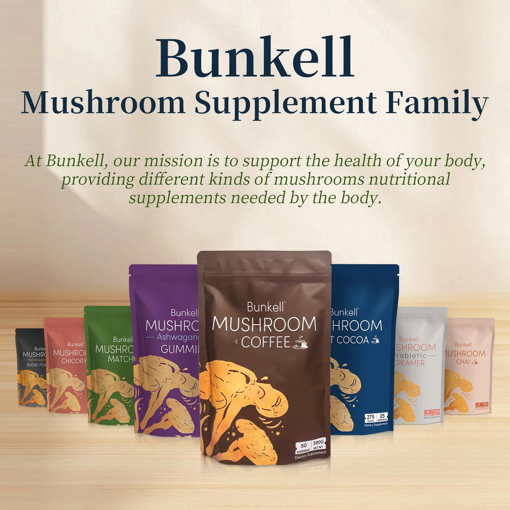 Bunkell Mushroom Coffee | Adaptogenic 6-Mushroom Blend for Energy & Immunity