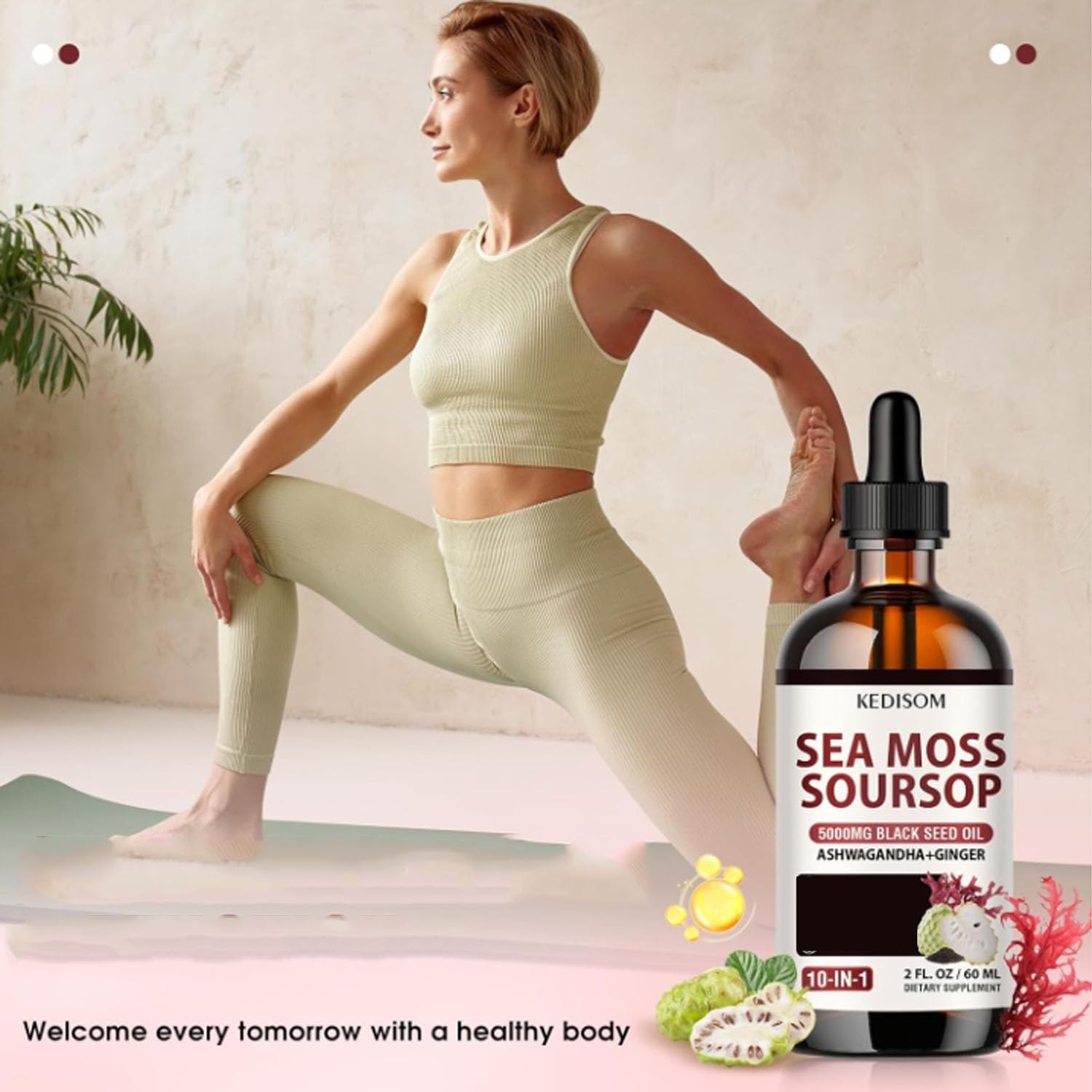 Sea Moss Liquid Drops 2 Oz – Organic Black Seed Oil + Irish Sea Moss Gel (Vegan) – 6X Stronger