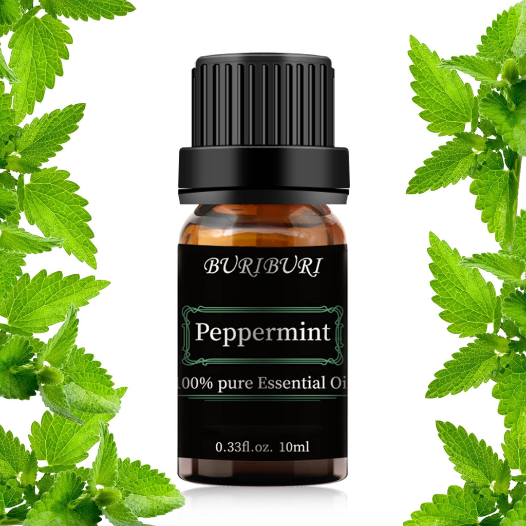 BURIBURI Peppermint Essential Oil — 100% Pure, 10ml | Organic Aromatherapy